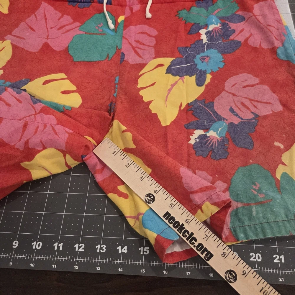 Original Jams Vintage 100% Cotton Swim Trunks 80's Tropical Floral